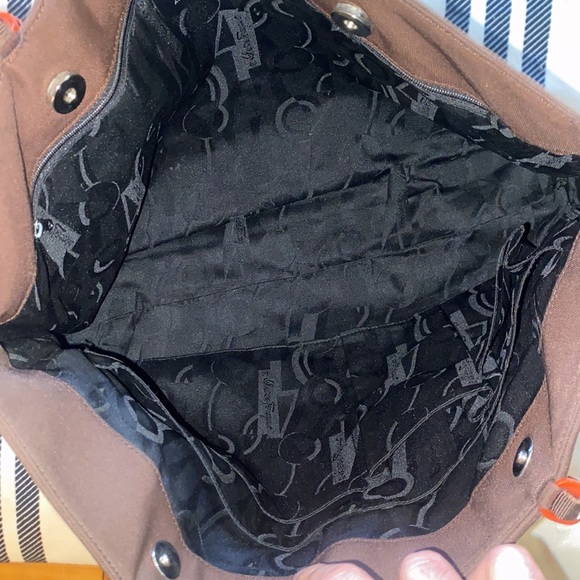 Authentic Salvatore Ferragamo brown tote with logo tie loops - Picture 8 of 9